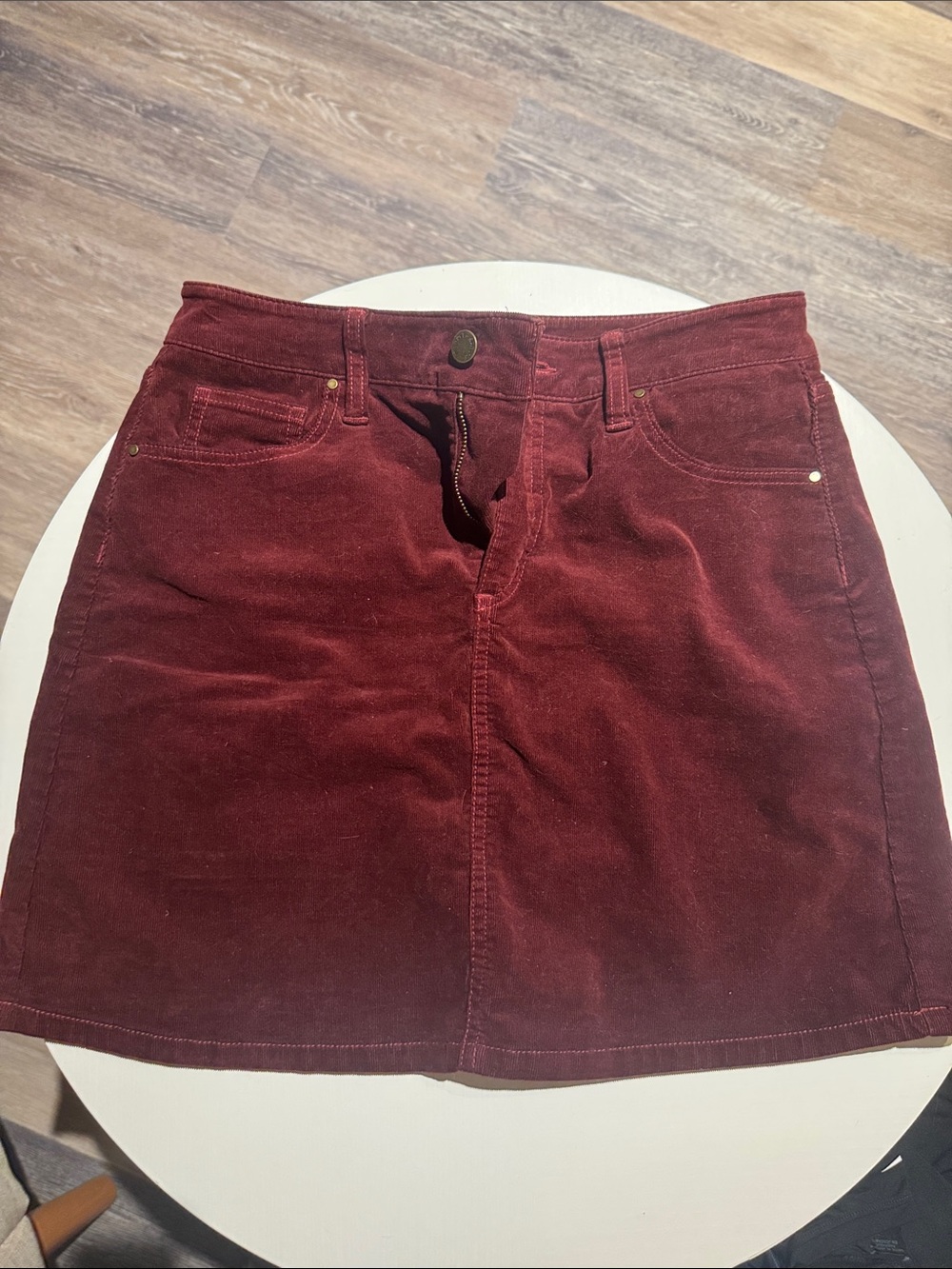 Market & Spruce - Women's Corduroy Mini Skirt - Burgundy